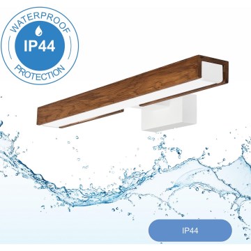 Brilagi - Iluminação de espelho para casa de banho LED WOODY MIRROR LED/8W/230V 40 cm IP44 carvalho cereja/branco