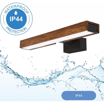 Brilagi - Iluminação de espelho para casa de banho LED WOODY MIRROR LED/8W/230V 40 cm IP44 carvalho cereja/preto