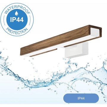 Brilagi - Iluminação de espelho para casa de banho LED WOODY MIRROR LED/8W/230V 40 cm IP44 carvalho nogueira/branco