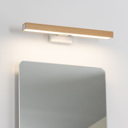 Brilagi - Iluminação de espelho para casa de banho LED WOODY MIRROR LED/8W/230V 40 cm IP44 carvalho/branco