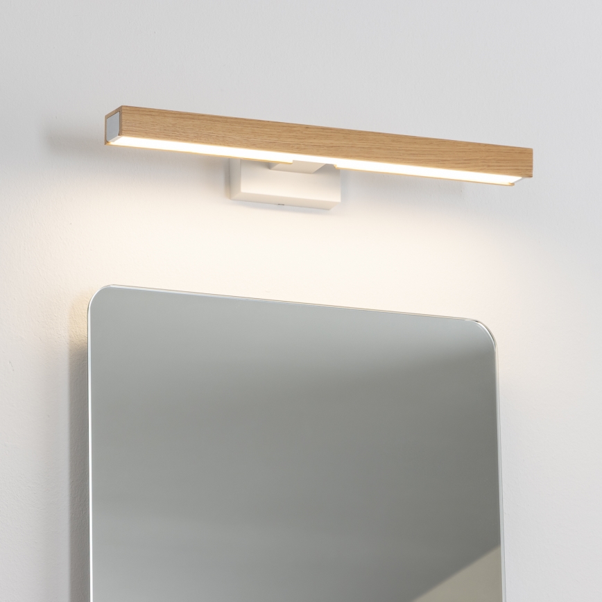 Brilagi - Iluminação de espelho para casa de banho LED WOODY MIRROR LED/8W/230V 40 cm IP44 carvalho/branco