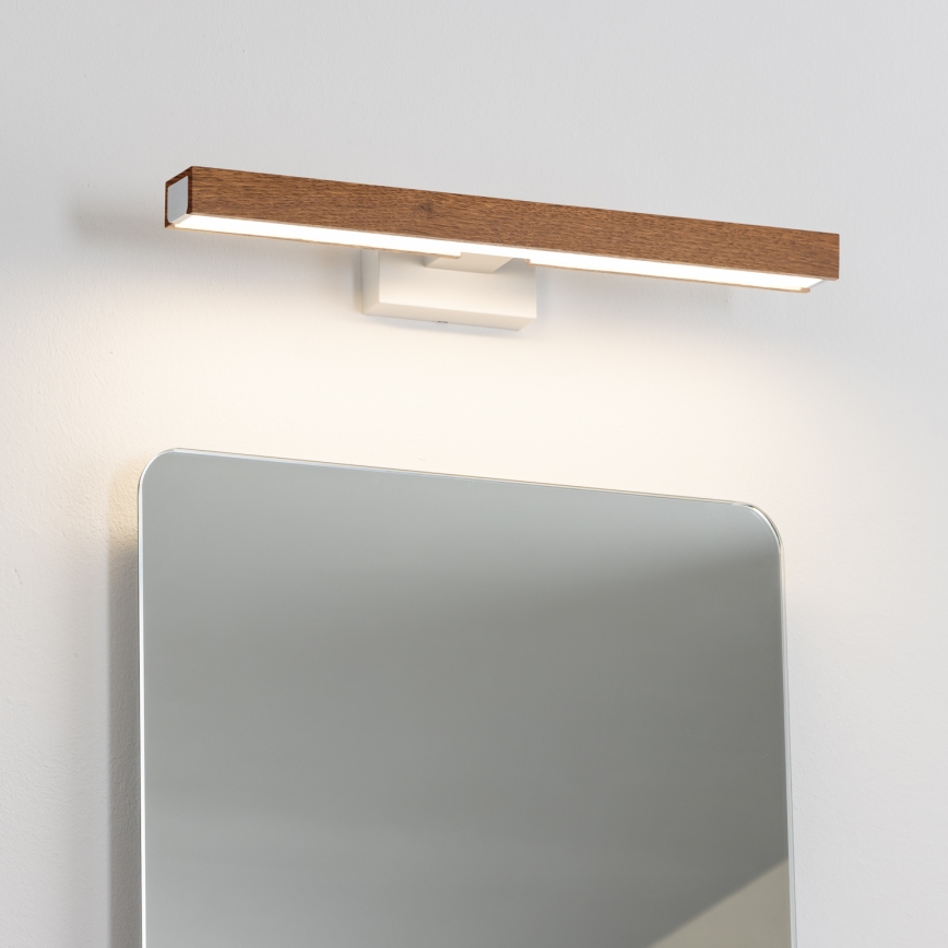 Brilagi - Iluminação de espelho para casa de banho LED WOODY MIRROR LED/8W/230V 40 cm IP44 carvalho cereja/branco