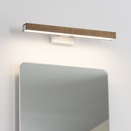 Brilagi - Iluminação de espelho para casa de banho LED WOODY MIRROR LED/8W/230V 40 cm IP44 carvalho nogueira/branco