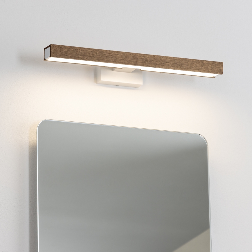 Brilagi - Iluminação de espelho para casa de banho LED WOODY MIRROR LED/8W/230V 40 cm IP44 carvalho nogueira/branco