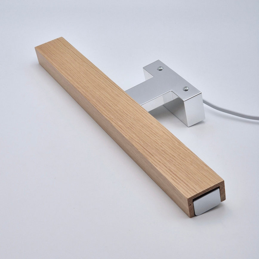 Brilagi - Iluminação de espelho para casa de banho LED WOODY MIRROR LED/8W/230V 40 cm IP44 carvalho/cromado brilhante