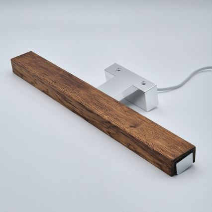 Brilagi - Iluminação de espelho para casa de banho LED WOODY MIRROR LED/8W/230V 40 cm IP44 carvalho cereja/cromado brilhante