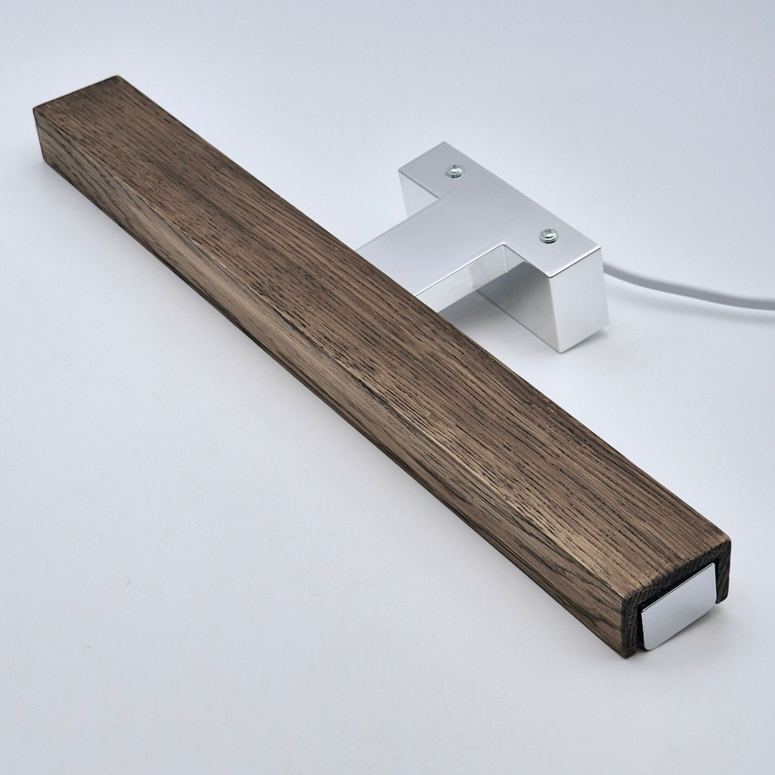 Brilagi - Iluminação de espelho para casa de banho LED WOODY MIRROR LED/8W/230V 40 cm IP44 carvalho nogueira/cromado brilhante