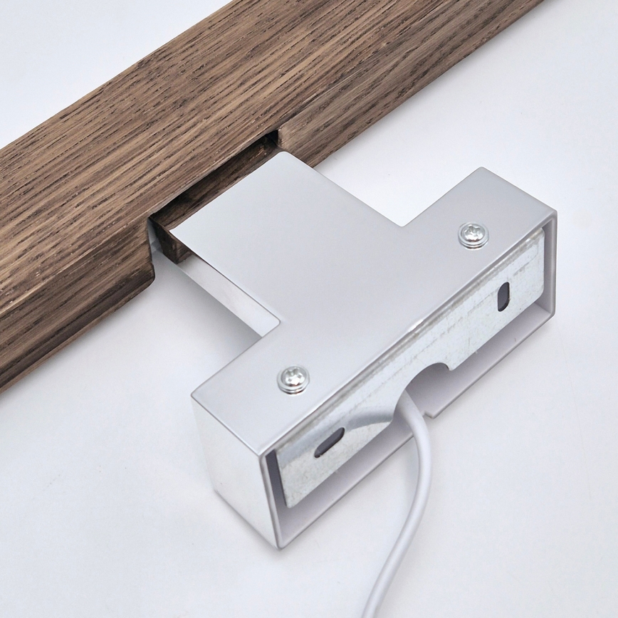 Brilagi - Iluminação de espelho para casa de banho LED WOODY MIRROR LED/8W/230V 40 cm IP44 carvalho nogueira/cromado brilhante