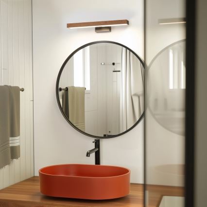 Brilagi - Iluminação de espelho para casa de banho LED WOODY MIRROR LED/8W/230V 40 cm IP44 carvalho cereja/preto