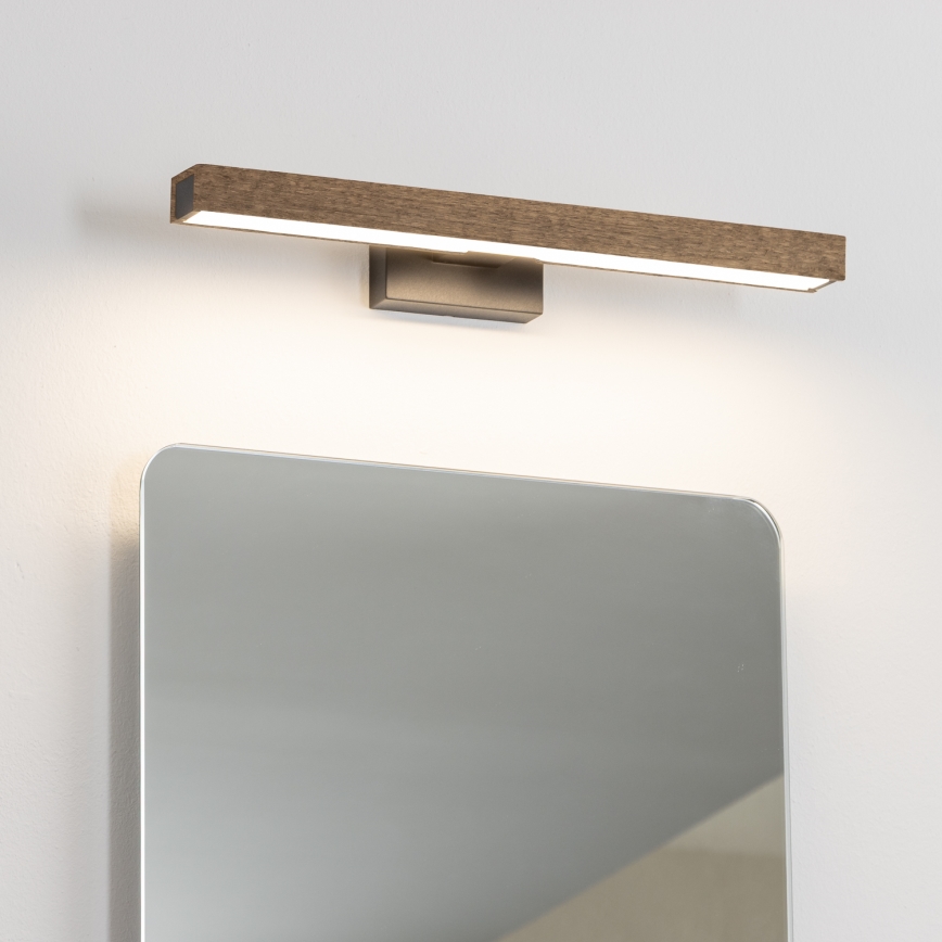 Brilagi - Iluminação de espelho para casa de banho LED WOODY MIRROR LED/8W/230V 40 cm IP44 carvalho nogueira/preto