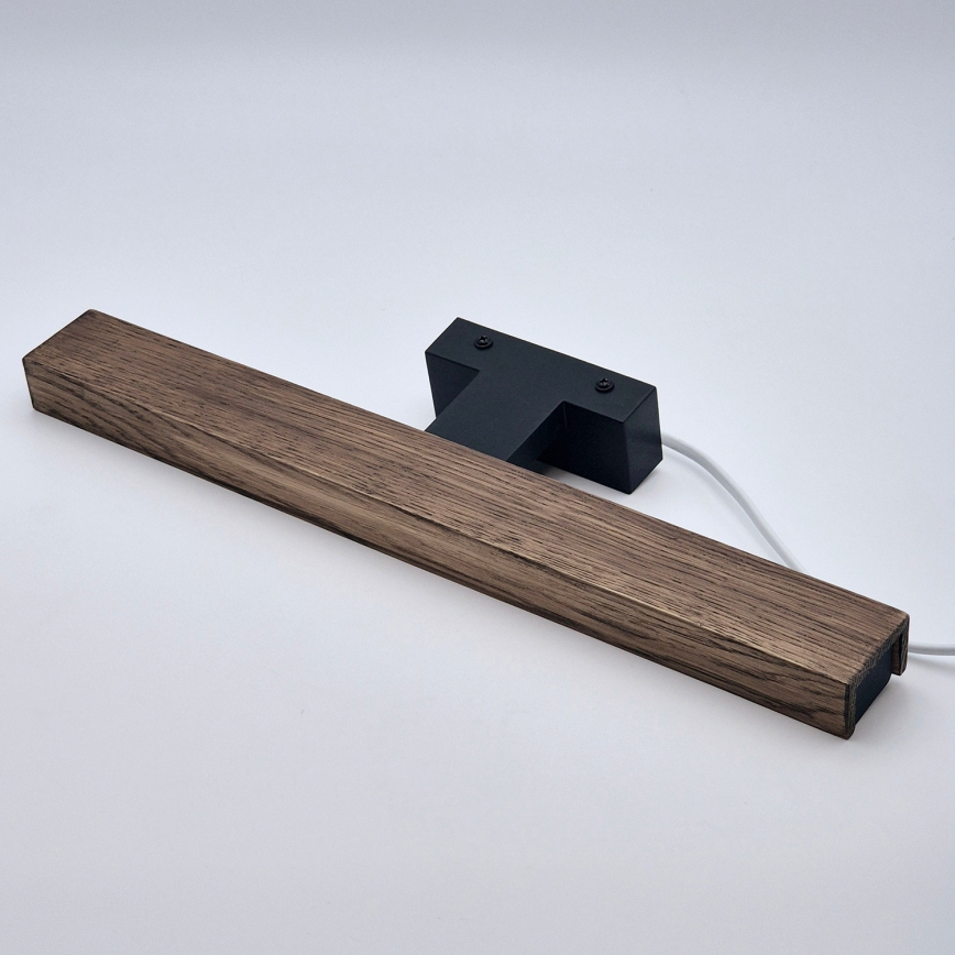 Brilagi - Iluminação de espelho para casa de banho LED WOODY MIRROR LED/8W/230V 40 cm IP44 carvalho nogueira/preto