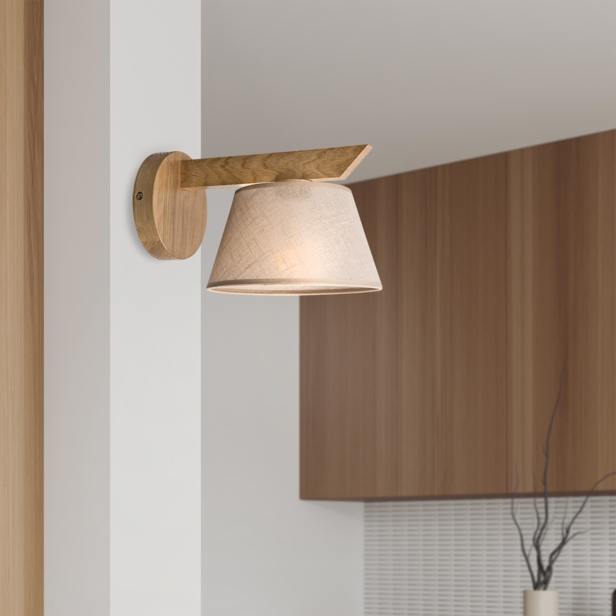 Brilagi - Iluminação de parede ANTHONY 1xE14/40W/230V carvalho/bege
