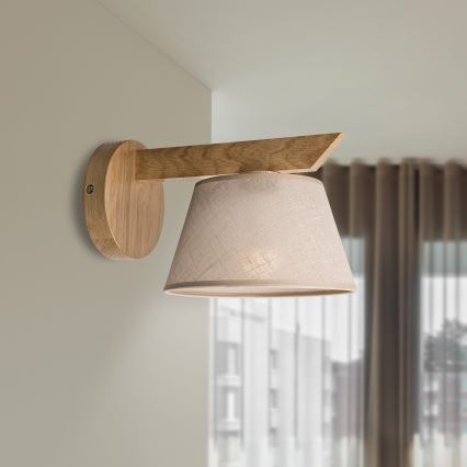 Brilagi - Iluminação de parede ANTHONY 1xE14/40W/230V carvalho/bege