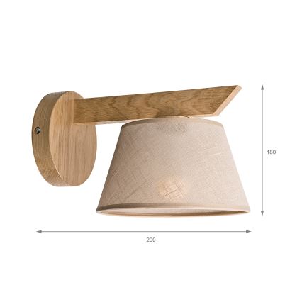 Brilagi - Iluminação de parede ANTHONY 1xE14/40W/230V carvalho/bege
