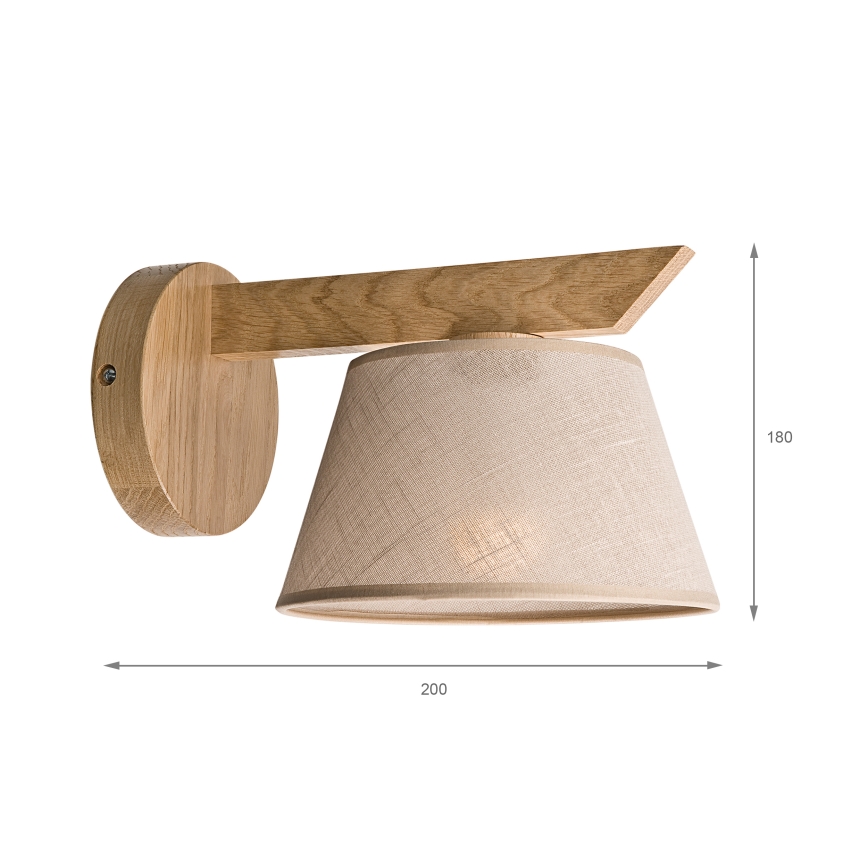 Brilagi - Iluminação de parede ANTHONY 1xE14/40W/230V carvalho/bege