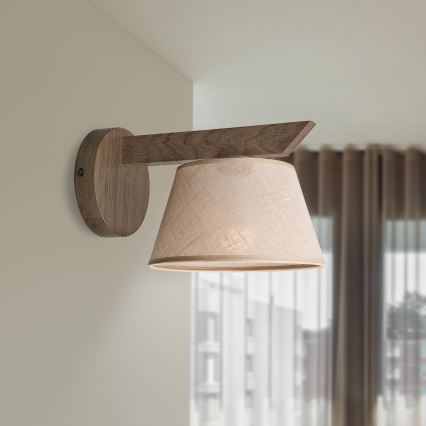 Brilagi - Iluminação de parede ANTHONY 1xE14/40W/230V carvalho/bege