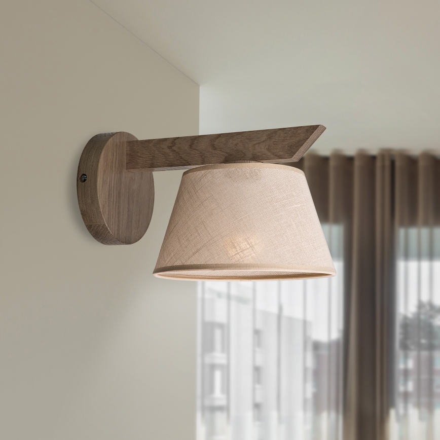 Brilagi - Iluminação de parede ANTHONY 1xE14/40W/230V carvalho/bege