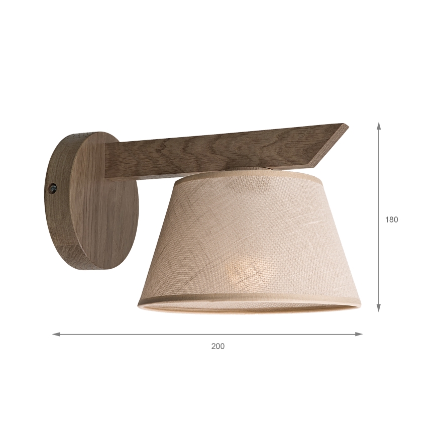Brilagi - Iluminação de parede ANTHONY 1xE14/40W/230V carvalho/bege