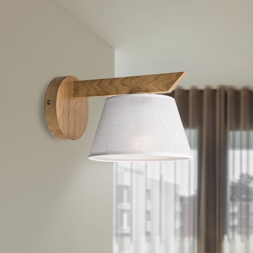 Brilagi - Iluminação de parede ANTHONY 1xE14/40W/230V carvalho/branco