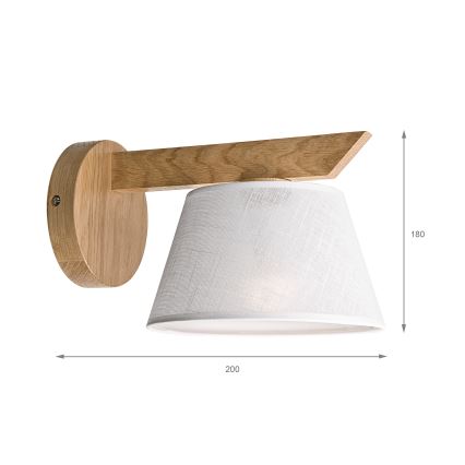 Brilagi - Iluminação de parede ANTHONY 1xE14/40W/230V carvalho/branco