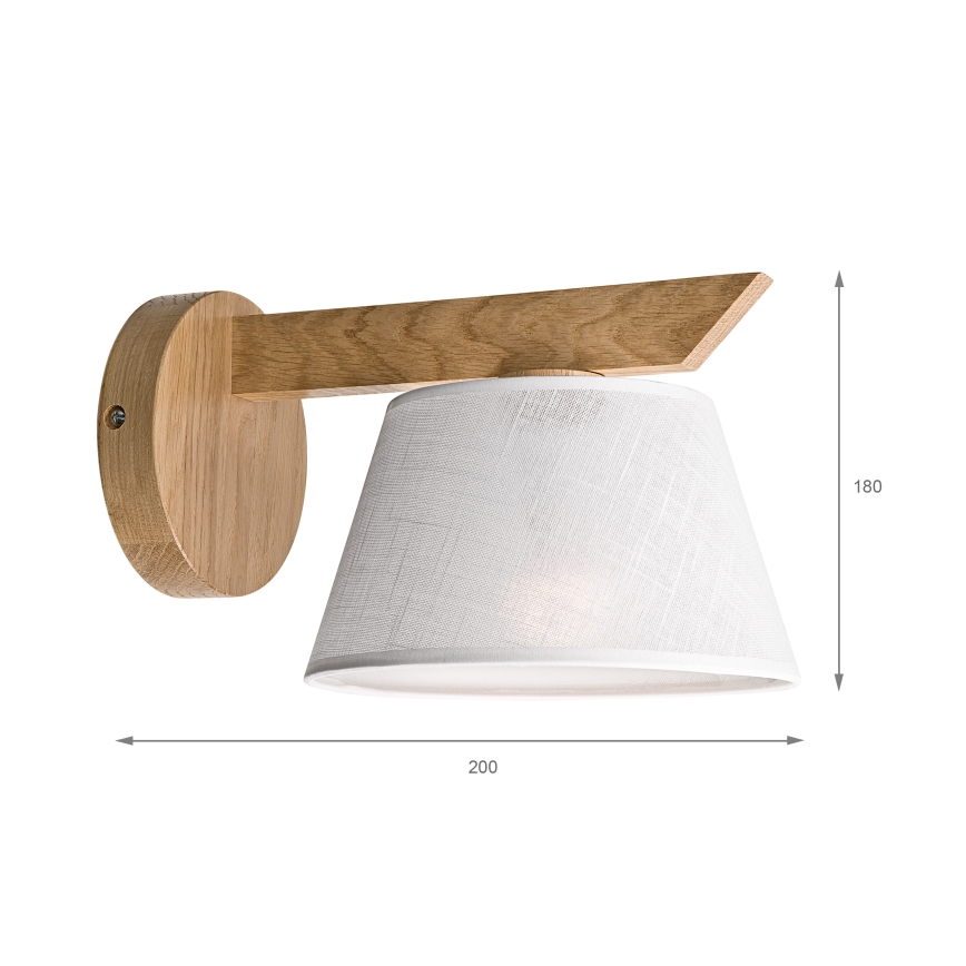Brilagi - Iluminação de parede ANTHONY 1xE14/40W/230V carvalho/branco