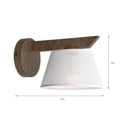 Brilagi - Iluminação de parede ANTHONY 1xE14/40W/230V carvalho/branco