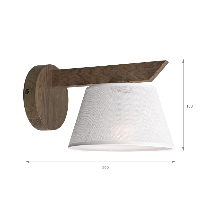 Brilagi - Iluminação de parede ANTHONY 1xE14/40W/230V carvalho/branco