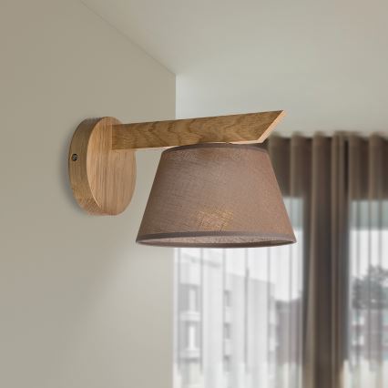 Brilagi - Iluminação de parede ANTHONY 1xE14/40W/230V carvalho/castanho