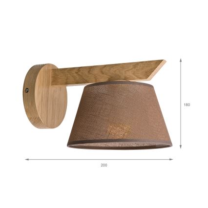 Brilagi - Iluminação de parede ANTHONY 1xE14/40W/230V carvalho/castanho