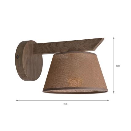 Brilagi - Iluminação de parede ANTHONY 1xE14/40W/230V carvalho/castanho