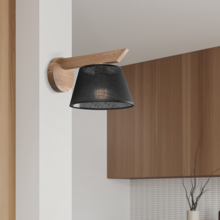 Brilagi - Iluminação de parede ANTHONY 1xE14/40W/230V carvalho/preto