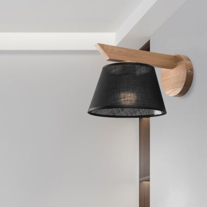 Brilagi - Iluminação de parede ANTHONY 1xE14/40W/230V carvalho/preto