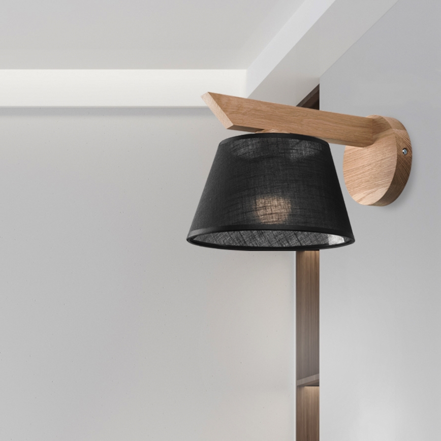 Brilagi - Iluminação de parede ANTHONY 1xE14/40W/230V carvalho/preto