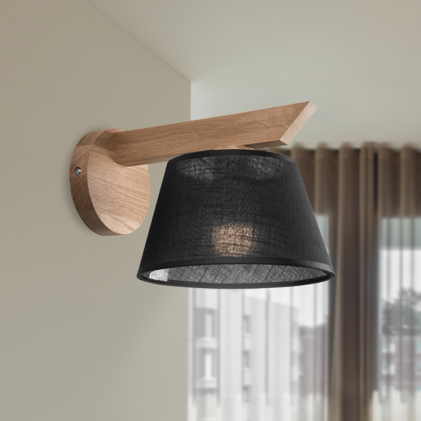Brilagi - Iluminação de parede ANTHONY 1xE14/40W/230V carvalho/preto