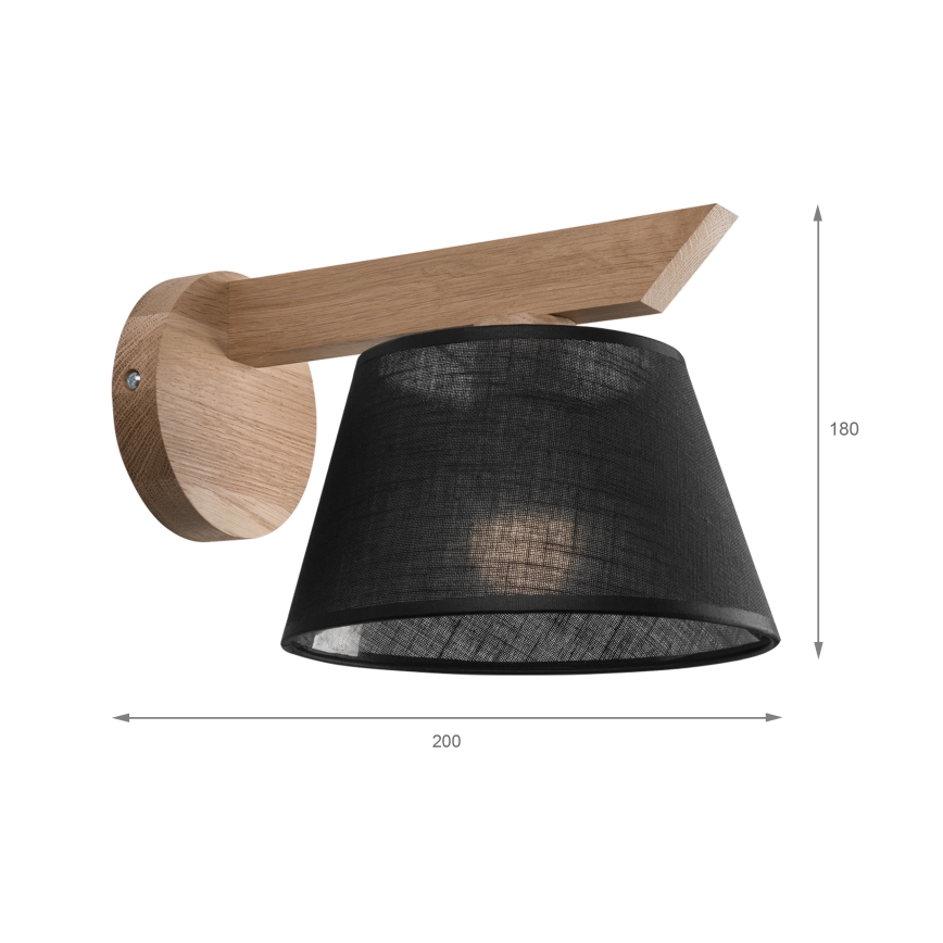 Brilagi - Iluminação de parede ANTHONY 1xE14/40W/230V carvalho/preto