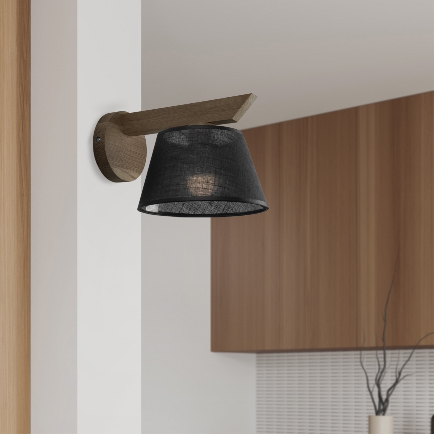 Brilagi - Iluminação de parede ANTHONY 1xE14/40W/230V carvalho/preto