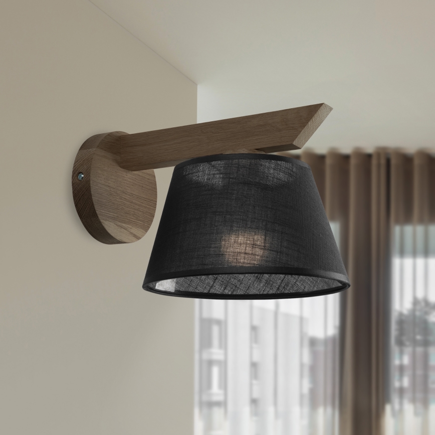 Brilagi - Iluminação de parede ANTHONY 1xE14/40W/230V carvalho/preto