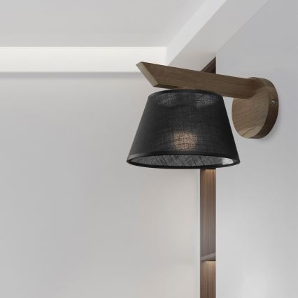 Brilagi - Iluminação de parede ANTHONY 1xE14/40W/230V carvalho/preto