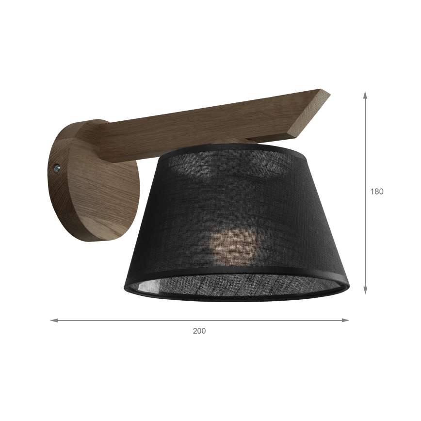 Brilagi - Iluminação de parede ANTHONY 1xE14/40W/230V carvalho/preto