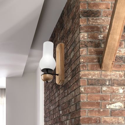 Brilagi - Iluminação de parede COTTAGE 1xE14/40W/230V carvalho/branco