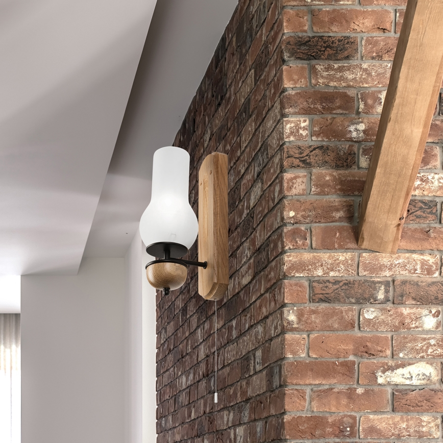 Brilagi - Iluminação de parede COTTAGE 1xE14/40W/230V carvalho/branco