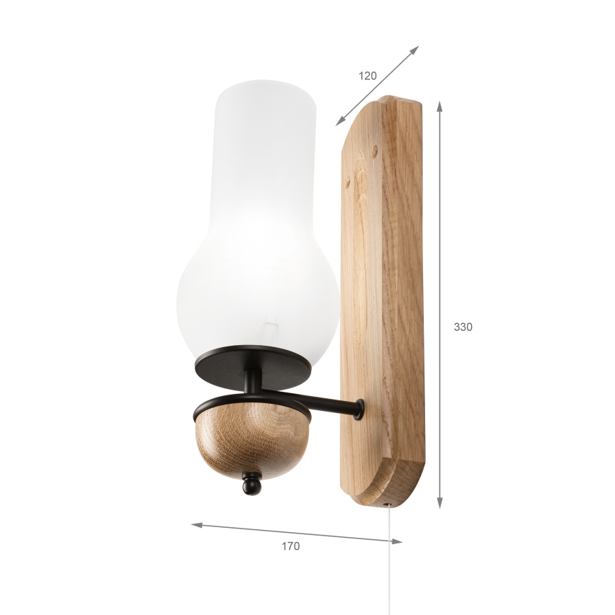 Brilagi - Iluminação de parede COTTAGE 1xE14/40W/230V carvalho/branco