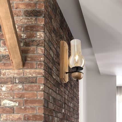 Brilagi - Iluminação de parede COTTAGE 1xE14/40W/230V carvalho/castanho