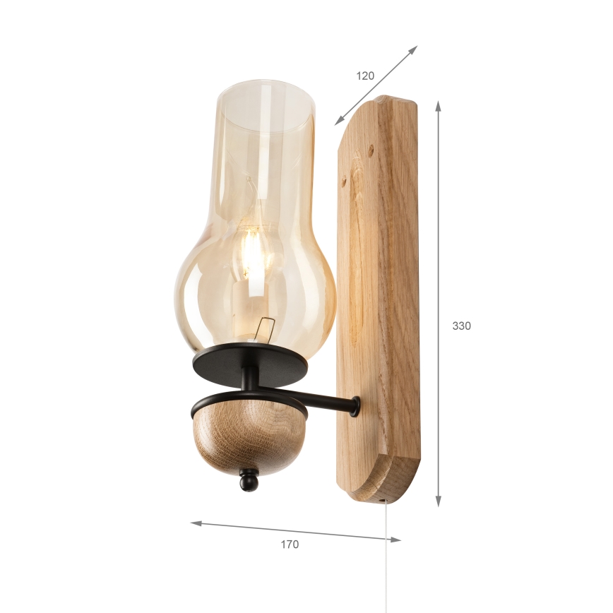 Brilagi - Iluminação de parede COTTAGE 1xE14/40W/230V carvalho/castanho