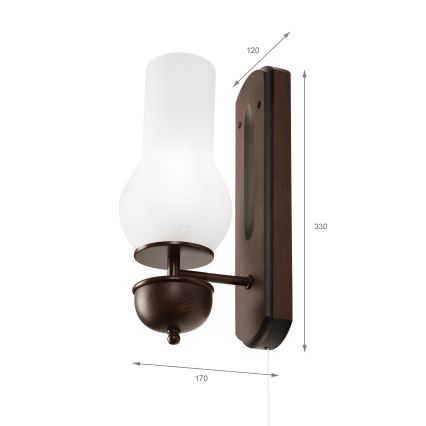 Brilagi - Iluminação de parede COTTAGE 1xE14/40W/230V faia/branco