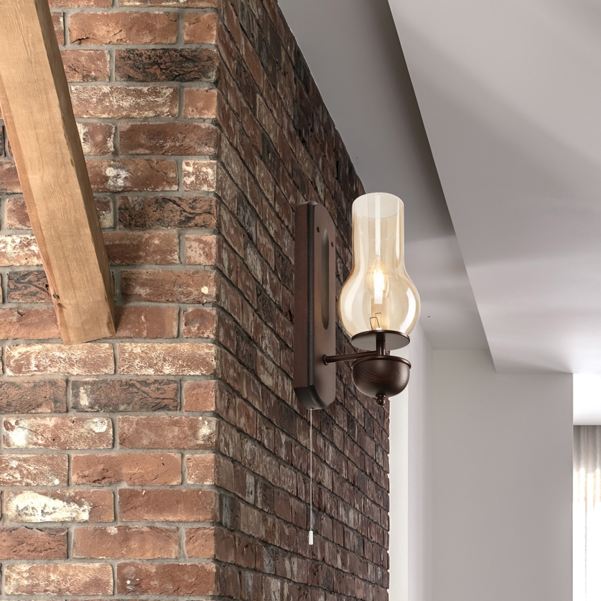 Brilagi - Iluminação de parede COTTAGE 1xE14/40W/230V faia/castanho
