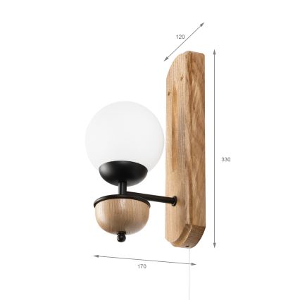 Brilagi - Iluminação de parede COTTAGE 1xG9/40W/230V carvalho/branco