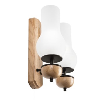 Brilagi - Iluminação de parede COTTAGE 2xE14/40W/230V carvalho/branco