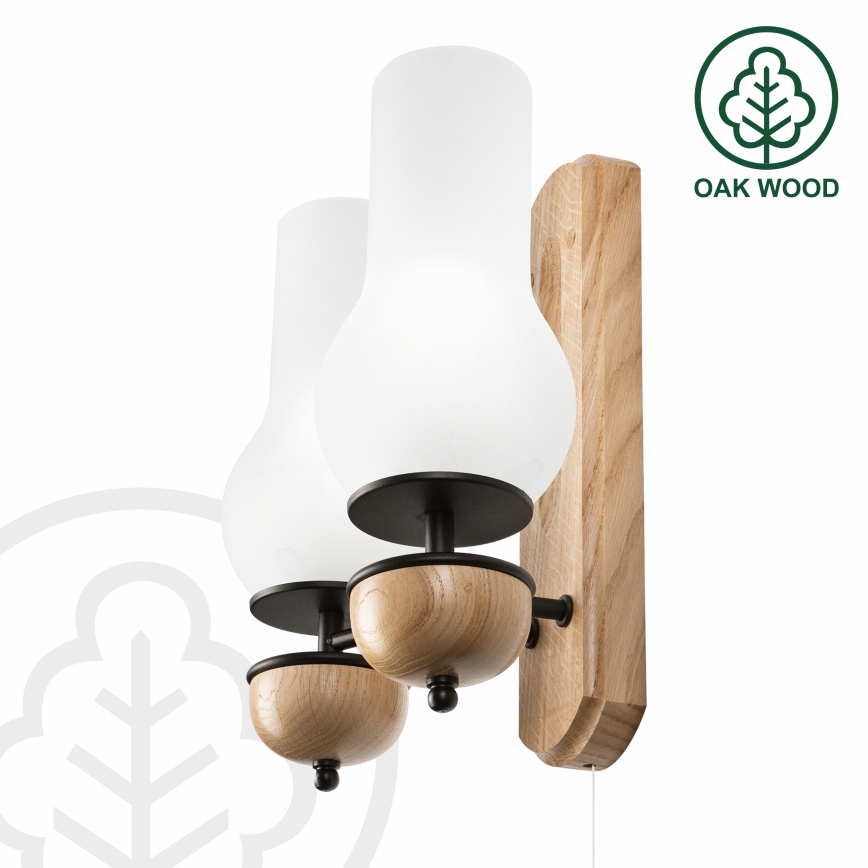 Brilagi - Iluminação de parede COTTAGE 2xE14/40W/230V carvalho/branco