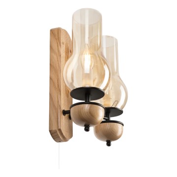 Brilagi - Iluminação de parede COTTAGE 2xE14/40W/230V carvalho/castanho